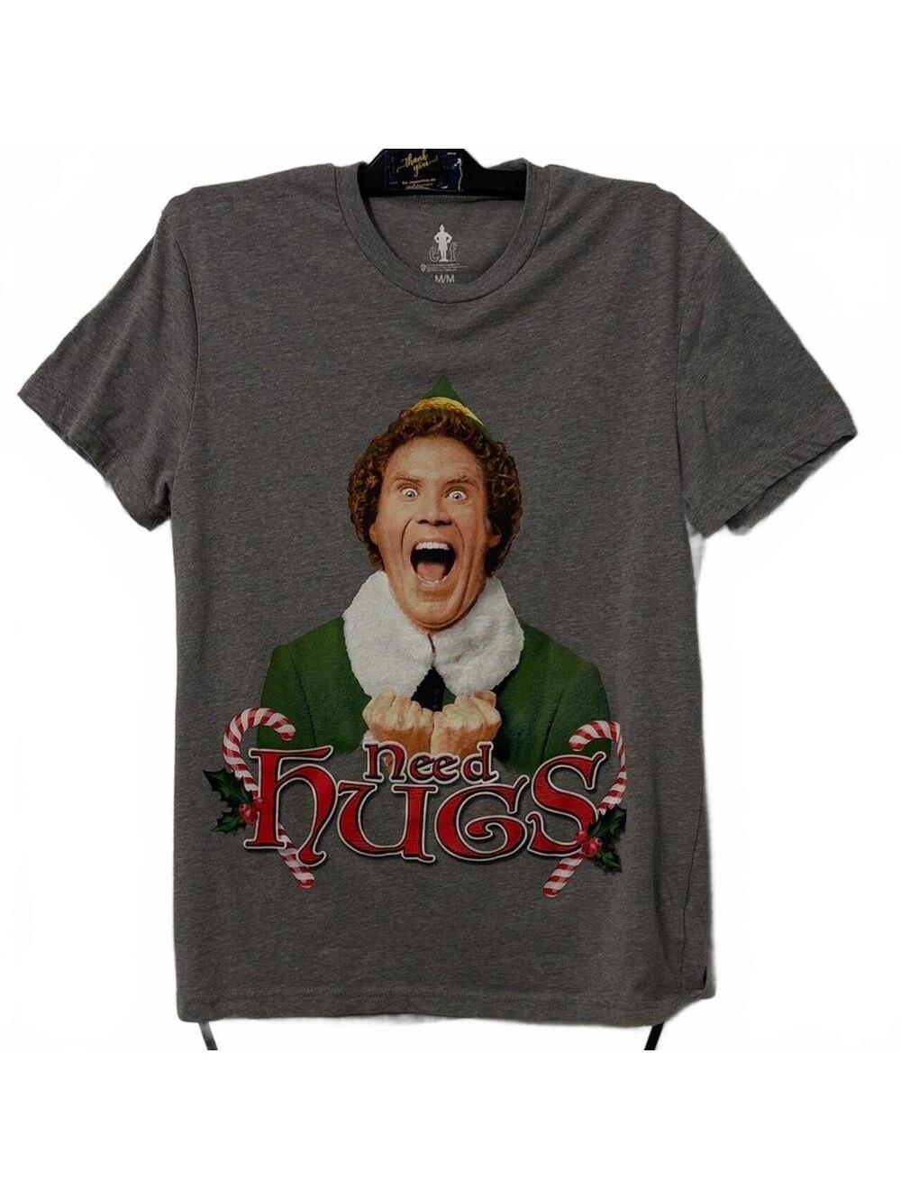 ELF Women's Grey and Green Tshirt-MD